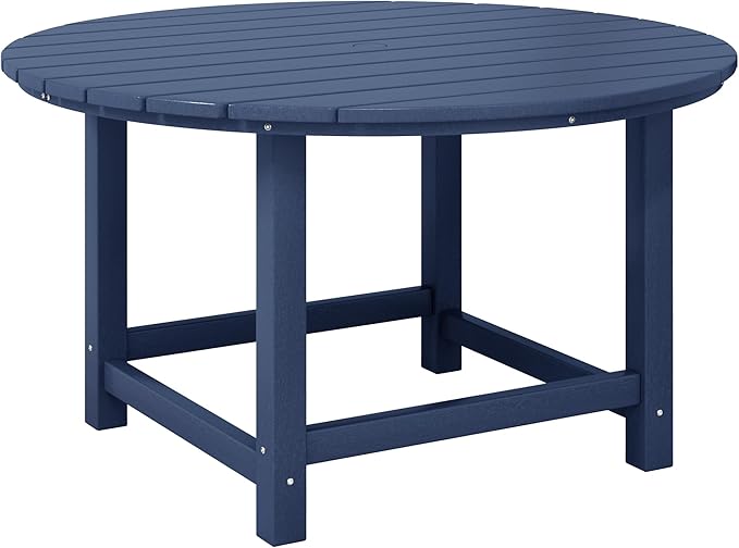 Costaelm Kids Dinner Table, Toddler Play Desk Student Desk Outdoor Childrens Picnic Tables for Children Arts & Crafts, Snack Time, Multi-Activity Table for Ages 2-8 in Home/Outside, Navy Blue