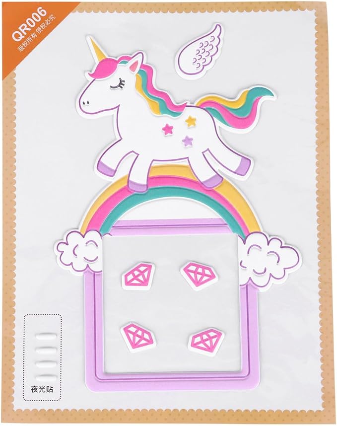 Luminous Unicorn Wall Sticker Creative Rainbow Switch Decal for Bedroom Playroom Home Decoration
