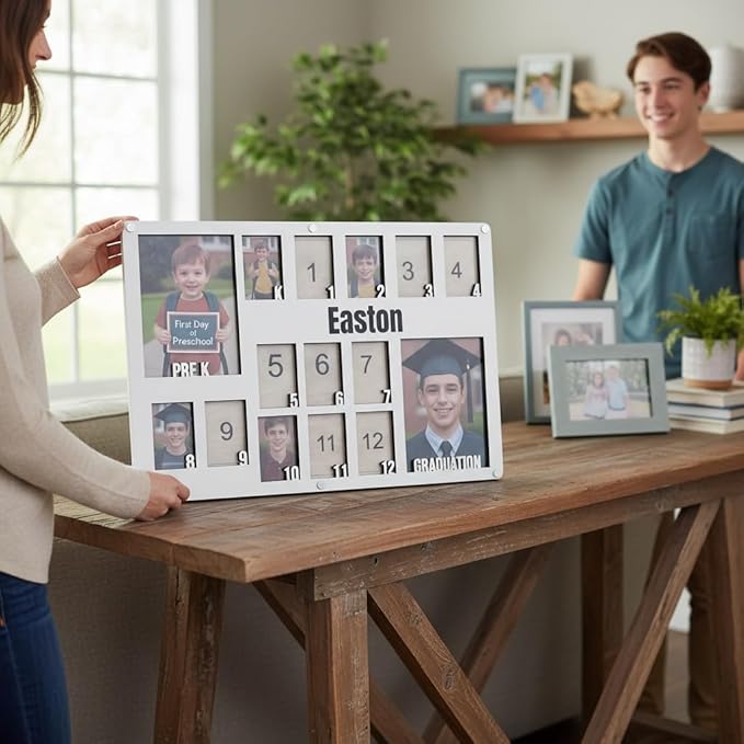 School Years Picture Frame Kids School Frame Graduation Photo holder K-12 Picture holder Preschool to Graduation display Photo Collage display Picture Frames pre K-12 Years(PRE K-Graduation 3.0)