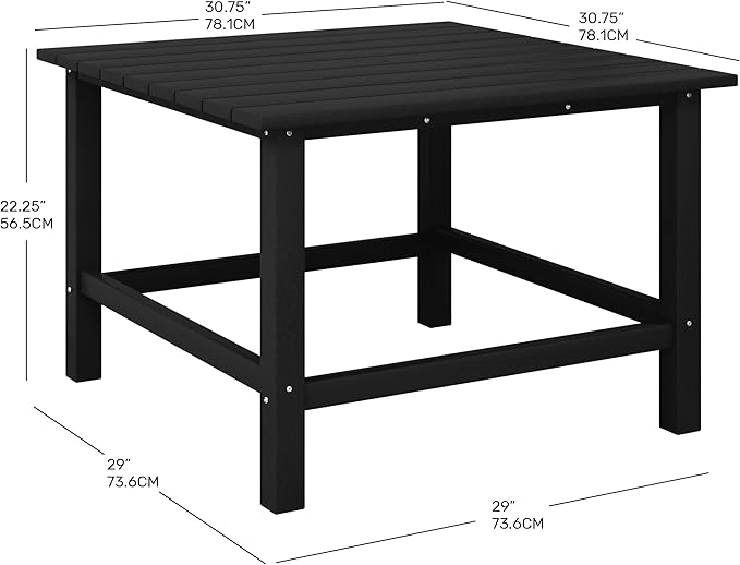 Costaelm Outdoor Kids Table, Toddler Dinner Table Baby Desk Outdoor Childrens Party Tables for Arts & Crafts, Snack Time, Multi-Activity Desk for Ages 2-8 in Classroom/Outside, Black