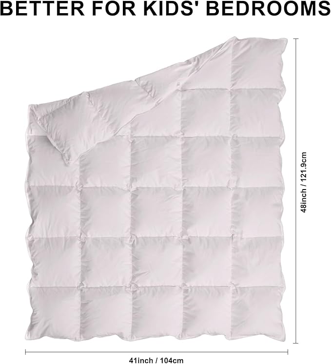 zzlamb Warm Baby Quilt Crib Comforter Small Duvet Insert, Toddler Down Comforter Kids Crib Blanket, Lightweight Soft Brushed Noiseless Shell Down Proof Machine Washable, Misty Grey 41x48in