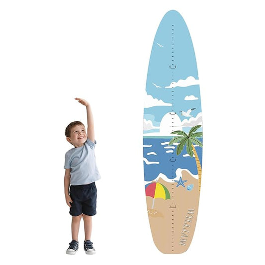 Height Chart Kids,Surfboard Wood Growth Chart,Customized Name Kids Measuring Chart Wall,Kids Growth Chart Ruler,Child Height Measurement Nursery Decor Baby Room