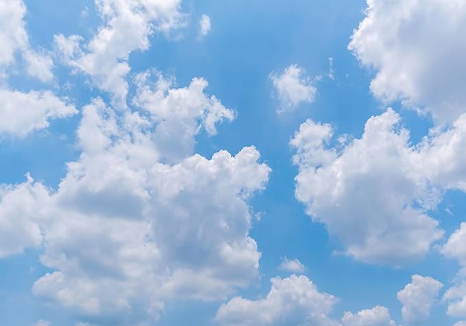 Clouds Wallpaper for Ceiling Blue Sky and White Cloud Wall Mural for Living Room Bedroom Bathroom(Not Self-Adhesive)