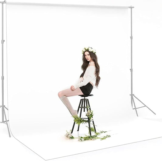 10x12ft White Backdrop Photography Photo Shooting Background with Matt Surface for Protrait Photoshoot or Party Decoration