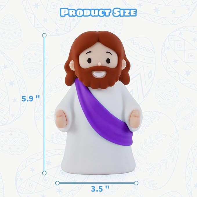 Jesus Night Light Rechargeable Bedside Night Light Dimmable Silicone LED Light Ideal for Religious Gatherings, Gifts for Sunday School, Baptism Presents, Easter Egg Decorations (Purple)