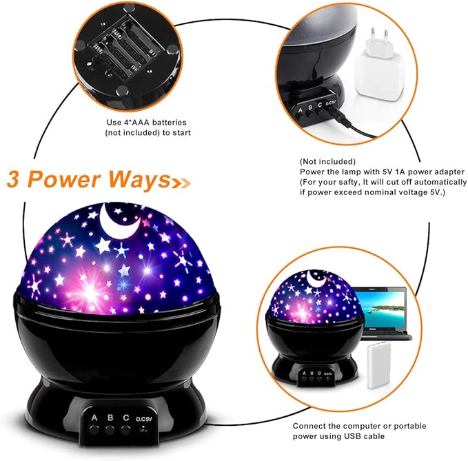 Star Projector Night Lights for Kids, Birthday Gifts for 1-4-6-14 Year Old Girl Boy Kids Bedroom, Glow in The Dark Stars Moon for Child Asleep Peacefully