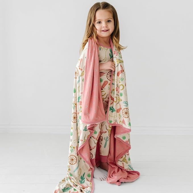 Little Sleepies Cloud Blanket, Soft Viscose from Bamboo Toddler & Baby Blanket for Boys & Girls, Lightweight, Perfect for Hot Sleepers, 50" x 50", Large (Pink Ready to Rodeo)