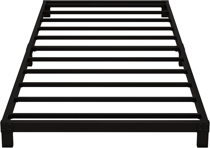 5 Inch Low Twin Bed Frames Heavy Duty Metal Platform, No Box Spring Needed, Easy Assembly Mattress Foundation, No Noise, Black
