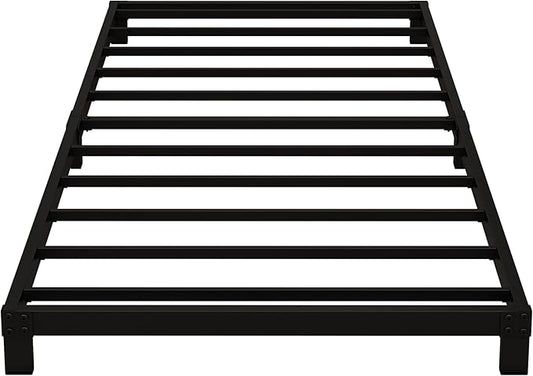 5 Inch Low Twin Bed Frames Heavy Duty Metal Platform, No Box Spring Needed, Easy Assembly Mattress Foundation, No Noise, Black