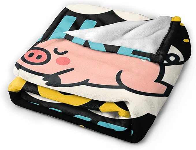 Pig Blanket Cute Pig Throw Blanket I Just Really Like Pigs Soft Cozy Fleece Fuzzy Plush Warm Stuff Animal Bedding Nursery Blankets Gifts for Boys Girls Kids Adult Men Women 50"X60"