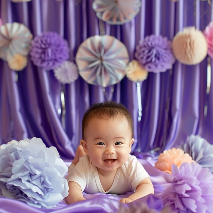 10x10ft Purple Curtains Wedding Backdrop Wrinkle Free Purple Photo Curtains Backdrop for Baby Shower Photoshoot Engagement Wedding Birthday Photography YUNBSDJ149