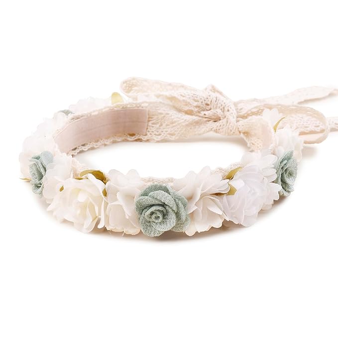 Hairband, 2pcs Children Girl Lace Headbands with Flower, Adjustable Size Hair Accessories Gift for Children