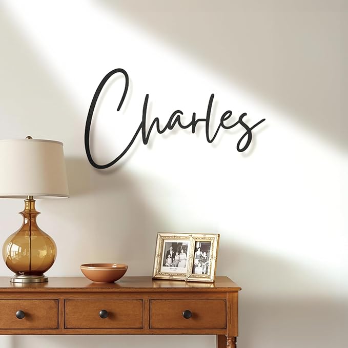 Custom Metal Words - Modern Personalized Script Name Sign - custom name sign baby - Elegant Laser Cut Cursive Wall Art for Baby Name, Wedding & Nursery Home Decoration Gift