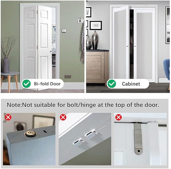 Children's Double Door Locks, Metal Bifold Door Lock, Secure Your Cabinets And Storage Areas 1 Pack