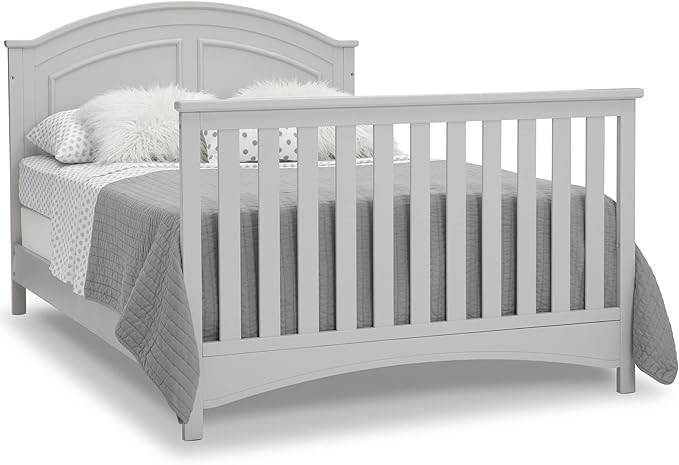 Delta Children Perry 6-in-1 Convertible Crib - Greenguard Gold Certified, Moonstruck Grey