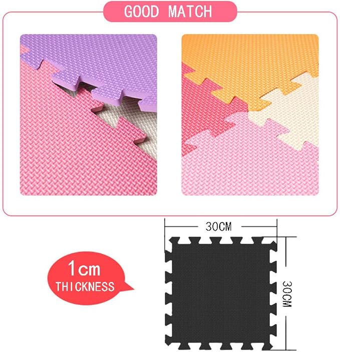 MQIAOHAM® 18 Pieces Puzzle Play Mats, Soft Baby Play Mat, Kids Interlocking Foam Floor Tiles, Toddlers Carpet Playmats G301018-101103109