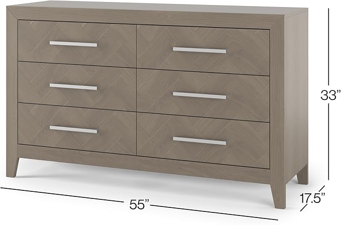 Child Craft Kieran Crib, Double Dresser and Chest Nursery Set, 3-Piece, Includes 4-in-1 Convertible Crib, Dresser and Chest, Grows with Your Baby (Crescent Gray)