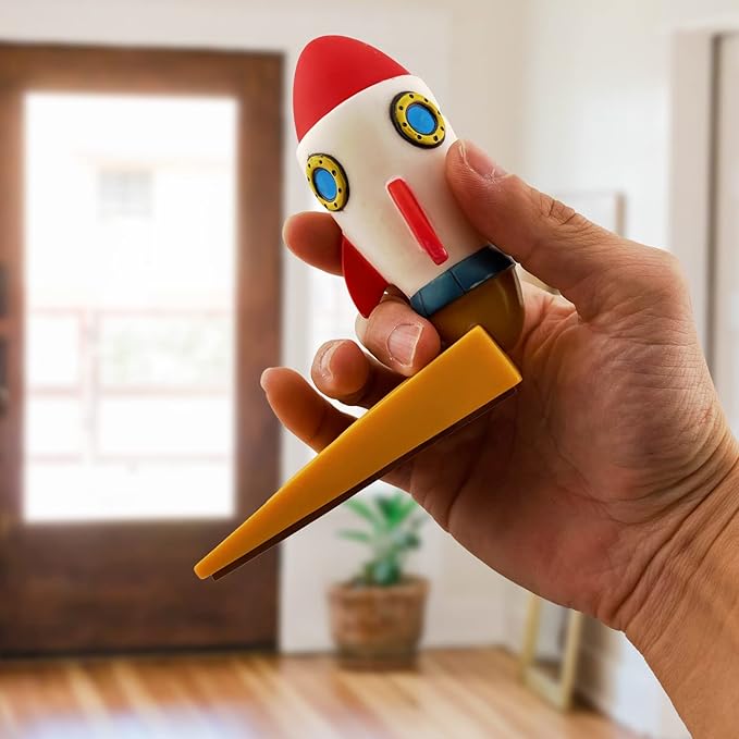 Rocket Door Stopper – Fun Space-Themed Decor for Kids' Rooms, Non-Slip & Durable PVC EVA Material, Safe & Gentle on Floors – Perfect for Little Astronauts