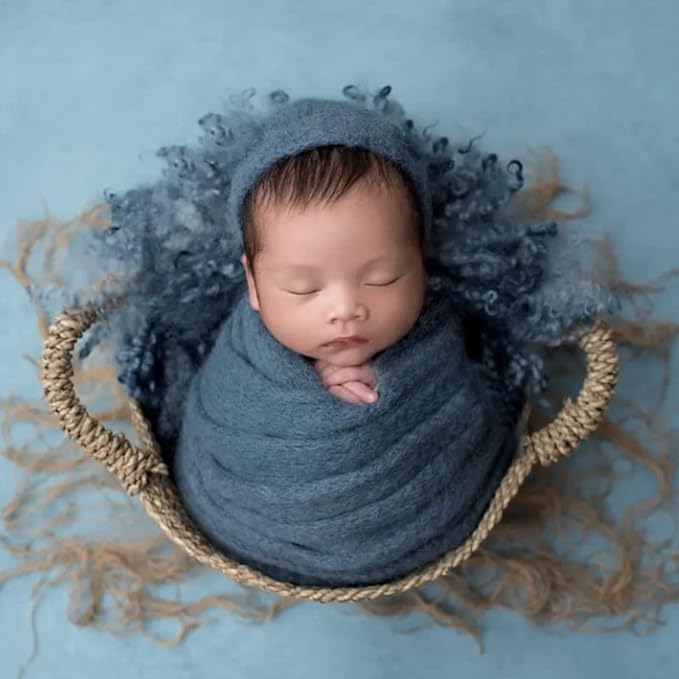 Newborn Photography Props Swaddle Newborn Wraps for Baby Boys Girls Infant Baby Photo Props Shoot Stretch Blanket