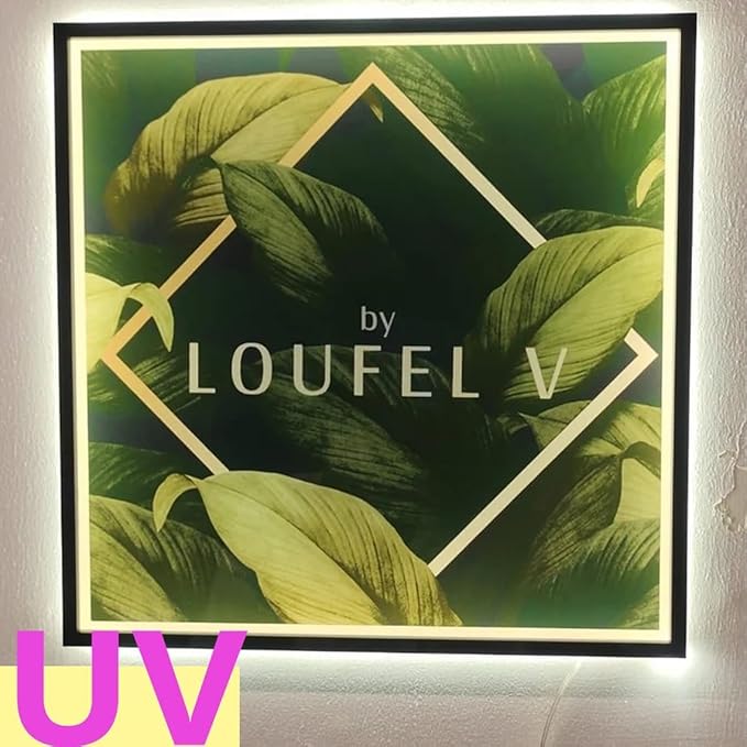 Custom Backlit Acrylic Logo Sign, Light Up Signs - Personalized Illuminated Logo Sign with Floating Acrylic Design for Retail Stores, Restaurants, Offices, and Hair Studios, Square Shape