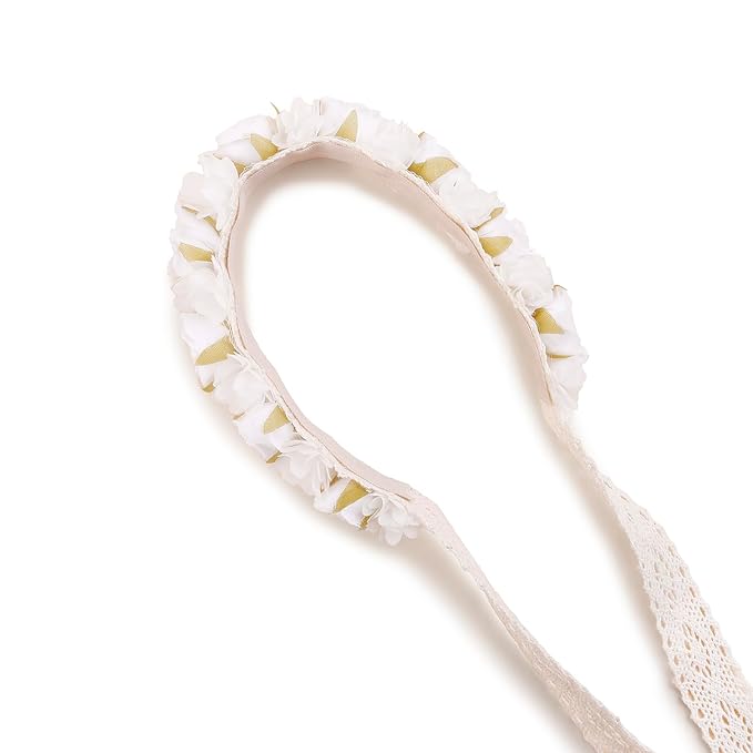Hairband, 2pcs Children Girl Lace Headbands with Flower, Adjustable Size Hair Accessories Gift for Children