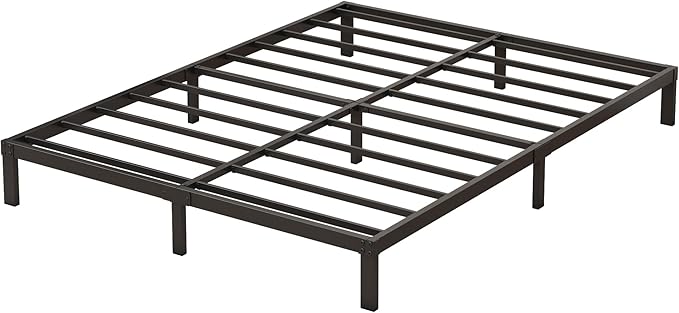 9 Inch Low Queen Bed Frame Heavy Duty Metal Platform, No Box Spring Needed, Easy Assembly Mattress Foundation, No Noise, Black
