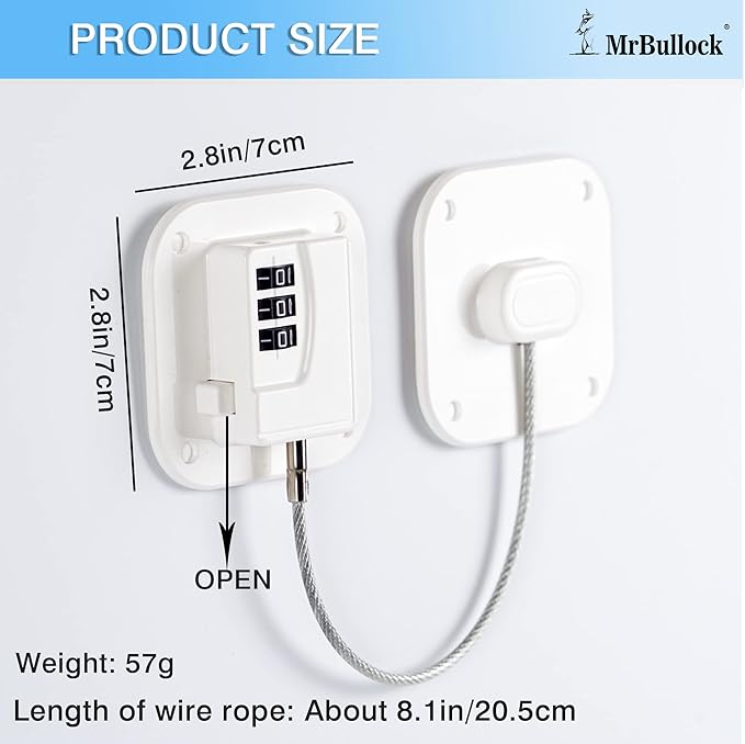 Refrigerator Lock Fridge Locks for Kids Keyless Child Safety Cabinet Locks for Cabinets Closets Drawers Window Electrical Appliances