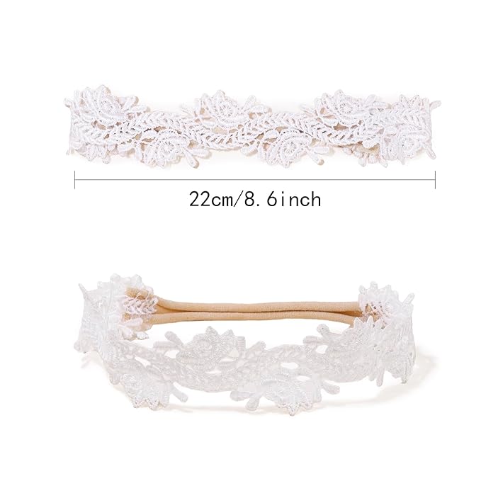OOSAKU Baby Girl Flower Headbands Set Elastic Floral Headbands 6pcs Soft Nylon Hair Band for Newborn Toddler Hair Accessories (XKFD005)