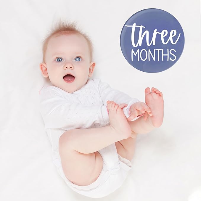 Acrylic Baby Milestone Discs for Photos - 13 PCS Clear Monthly Cards, Photo Prop, Newborn Birth Announcement Sign, Circles Marker
