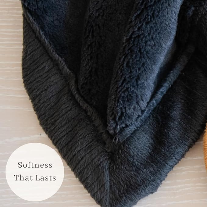 SARANONI Luxury Security Blankets for Babies | Ultra-Soft Lush and Boutique Quality Baby Blanket | Perfect for Infants & Newborns | Charcoal, Mini - 15" x 20"