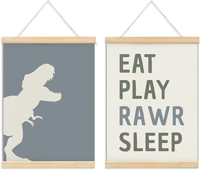 ULEGIE Dinosaur Poster Hanger Frame for Boys, Playroom Wall Decor, Toddler Boy Room Decor Kids Childrens Room Bedroom Playroom Nursery, 2Psc 12x16 Inches