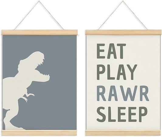 ULEGIE Dinosaur Poster Hanger Frame for Boys, Playroom Wall Decor, Toddler Boy Room Decor Kids Childrens Room Bedroom Playroom Nursery, 2Psc 12x16 Inches