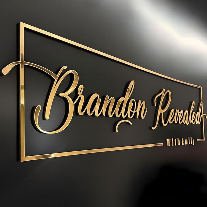 Custom Business Logo Sign, Handmade Professional 3D Laser Cut Custom Acrylic Sign Personalized for Wall, Salon Office Company Retail Studio Cafe Man Cave Bar Club Wedding Business Home