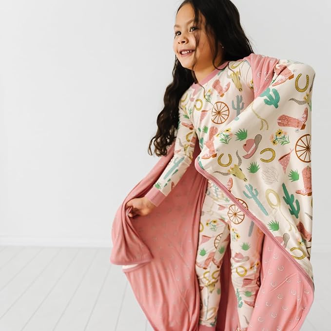 Little Sleepies Cloud Blanket, Soft Viscose from Bamboo Toddler & Baby Blanket for Boys & Girls, Lightweight, Perfect for Hot Sleepers, 50" x 50", Large (Pink Ready to Rodeo)