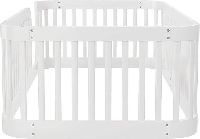 Bellemave Twin Floor Bed with High Fence and Rounded Corner Design, Twin Size Montessori Floor Bed with Entrance, Easy Assemble Montessori Bed Frame, White