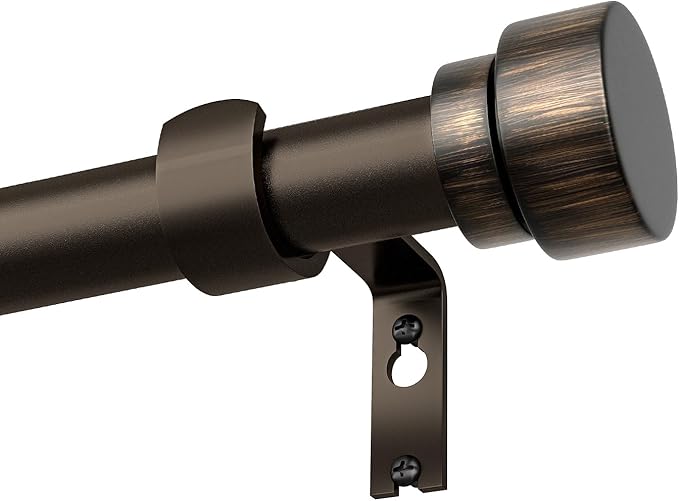 Dark Brown Curtain Rods for Windows 72 to 144 Adjustable Modern Curtain Rod 1 inch Diameter Heavy Duty with Decorative Finials for Living Room Bedroom Farmhouse Outdoor Patio