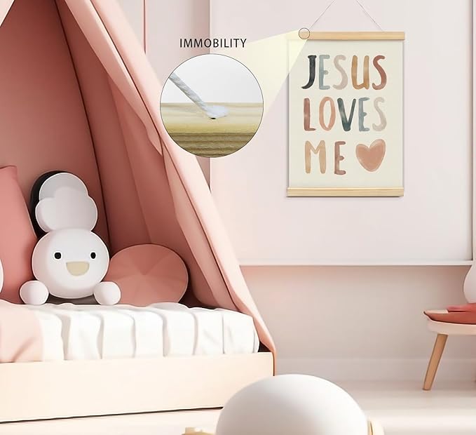 Christian Jesus Nursery Wall Art Decor, Christian Jesus Kids Wall Art Decor, Boho God Decorations For Baby Girls Boys Room Bedroom Bathroom Classroom Church Wood Posters Framed 12X16 In Set Of 2