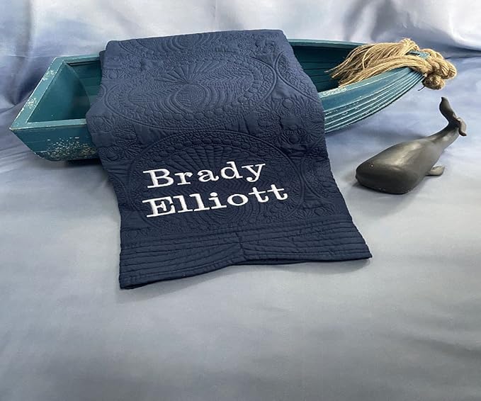 Personalized Baby Blanket Quilt | Monogrammed Blankets for Boys and Girls | Embroidered Baby Gifts | Rhino