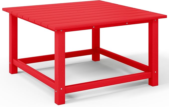 Costaelm Outdoor Kids Table, Toddler Dinner Table Baby Desk Outdoor Childrens Party Tables for Arts & Crafts, Snack Time, Multi-Activity Desk for Ages 2-8 in Classroom/Outside, Red
