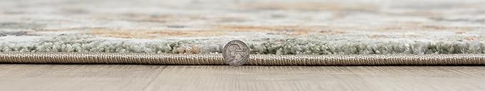 Keen Home Design Area Rugs - 5ft Round Non-Shedding, Abstract Rugs for Kitchen, Living Room, Bedroom, Dining Room, Entryway - Size: 5'3" Square, Multi