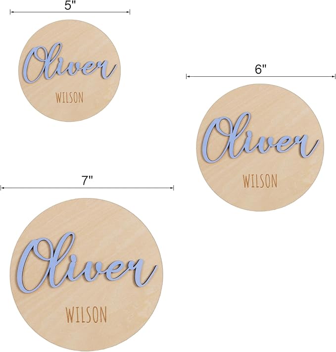 Personalized Birth Announcement Sign for Hospital, Baby Name Sign, Newborn Announcement Sign Disc (Design 02)