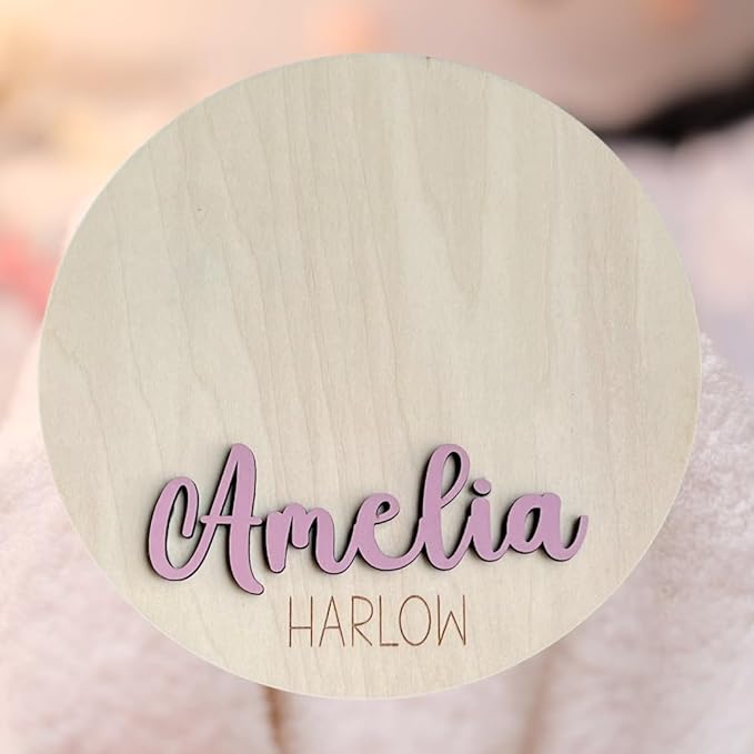 Personalized Newborn Name and Footprint Sign - Baby Name Reveal, Baby FootPrint Sign for Hospital, Newborn Photo Prop, 19 Font Options, 30 Colors (Footprint Sign)