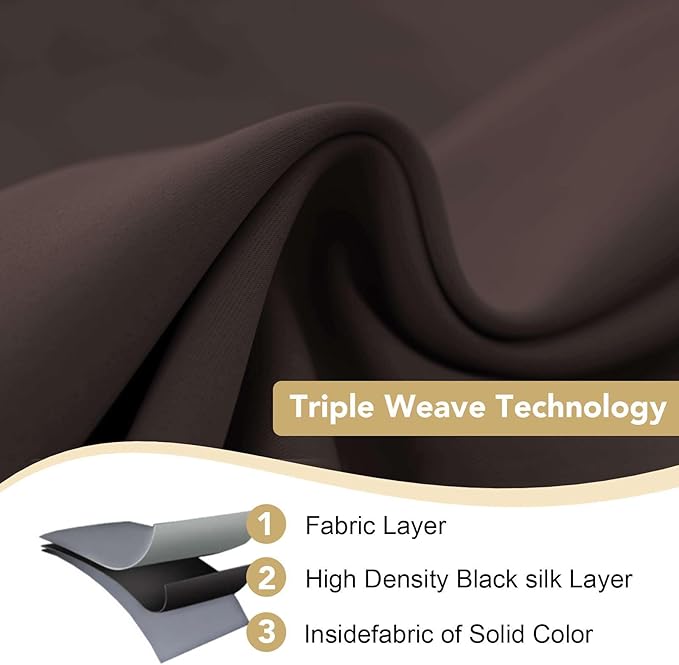 H.VERSAILTEX Thermal Insulated Blackout Curtains for Living Room 108 Inches Long, Window Treatment Grommet Top Extra Long Panels/Drapes for Bedroom (52-inch by 108-inch, Chocolate Brown, Set of 2)