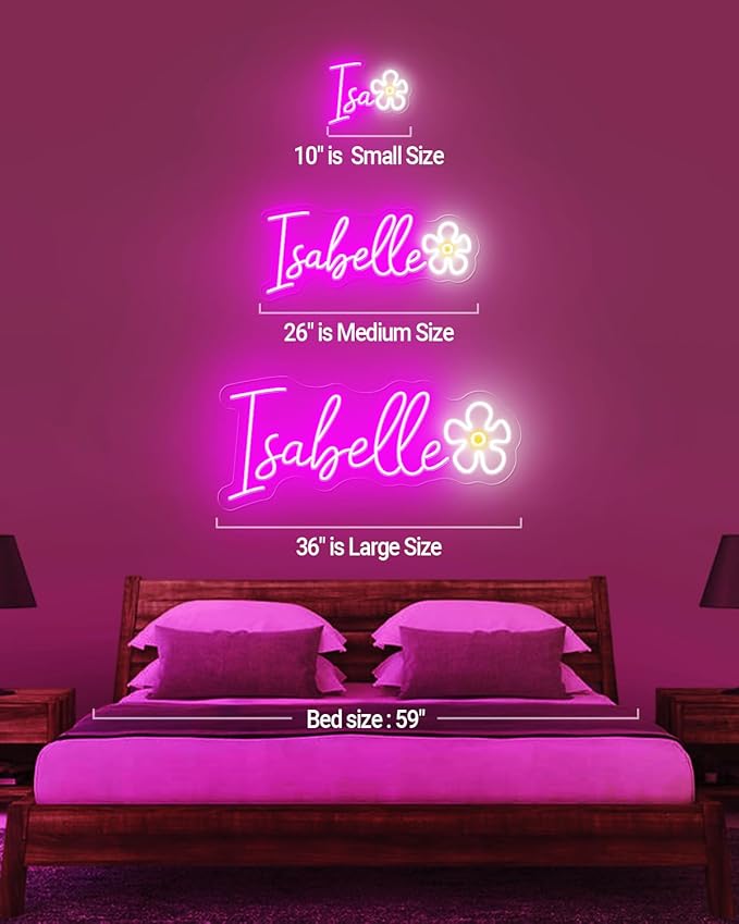 Custom Neon Signs for Wall Decor, Large Neon Sign Customizable Personalized LED Sign, Customized Light Sign Dimmable for Birthday Christmas Wedding Gift,for Business Company Logo Bar Party Bedroom Dorm Neon Name Sign