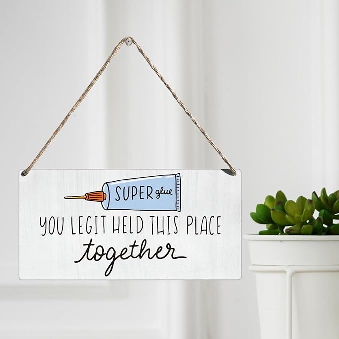 Funny Coworker Farewell Goodbye Sign Gifts Going Away New Beginnings Gifts for Coworkers Women Men Wood Wall Decor 12 × 6 Inch