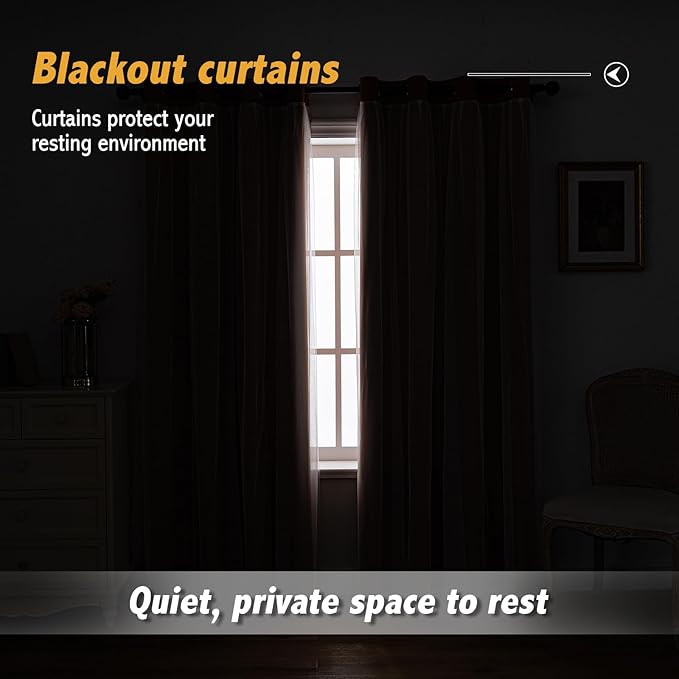 Anytime Home Curtains Blackout and Sheer Layered Solid Window Curtain Panel Pair with Grommet Top, 52Wx63L,Orange