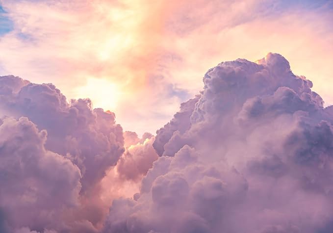 Sky Cloud Wallpaper Mural for Bedroom Living Room Bathroom(Not Self-Adhesive)