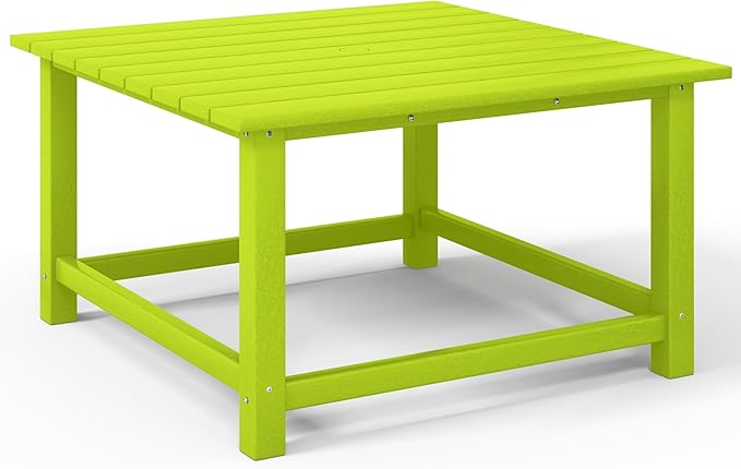 Costaelm Outdoor Kids Table, Toddler Dinner Table Baby Desk Outdoor Childrens Party Tables for Arts & Crafts, Snack Time, Multi-Activity Desk for Ages 2-8 in Classroom/Outside, Lime
