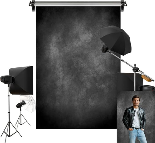 Kate 6.5x10ft/2x3m Dark Backdrop Black Abtract Texture Portrait Photo Backgrounds Photography Studio Props