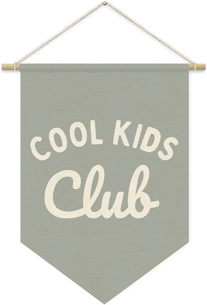 Playroom Wall Hanging Banner, Cool Kids Club Pennant Flag, Boy Nursery Decor, Classroom Decor Baby Nursery Room Banner